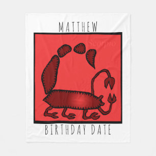 Zodiac Sign Scorpion personalisiert Geburtstagskor Fleecedecke