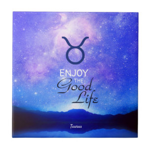 Zodiac Sign Taurus Dreamy Star Sky Quote Fliese