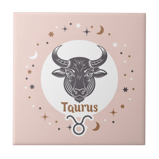 Zodiac Sign Taurus Fliese (Vorderseite)