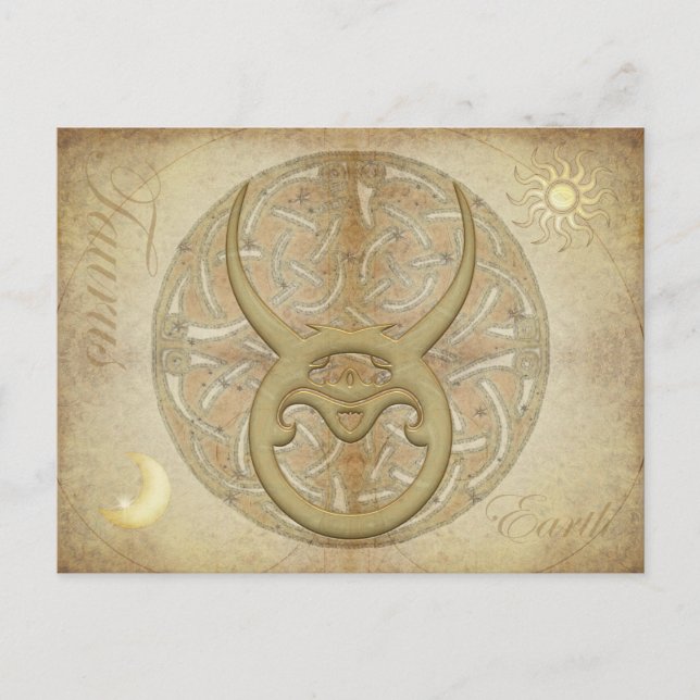 Zodiac Sign Taurus Postcard Postkarte (Vorderseite)