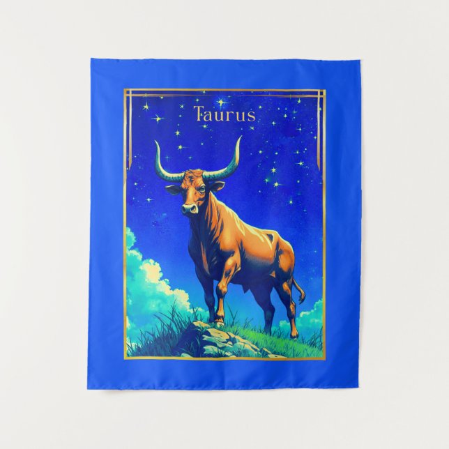 Zodiac Sign Taurus Rooted in der Erde und Sky Wandteppich (Vorderseite)