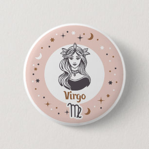 Zodiac Sign Virgo Button