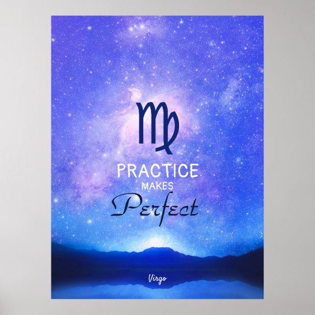 Zodiac Sign Virgo Dreamy Star Sky Quote Poster (Vorne)