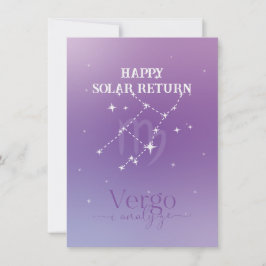 Zodiac Sign Virgo Lavender Flat Card