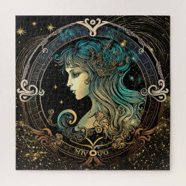 Zodiac Sign Virgo Puzzle, 20"x20" 676 Stk. Puzzle