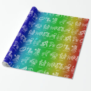 Zodiac Sign Wrapping Paper (Rainbow Smooth Fade) Geschenkpapier