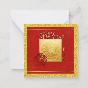 Zodiac Signing Pig Papercut Chinesisches Jahr 2019 Mitteilungskarte