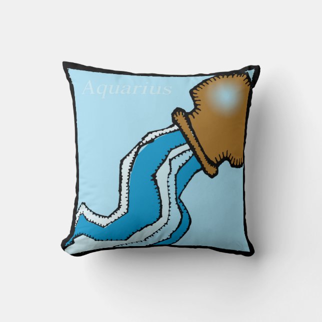 Zodiac Signs Aquarius Birthday Cotton Pillow Kissen (Vorderseite)