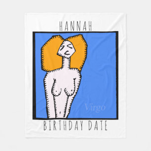 Zodiac Signs Virgo personalisiert Geburtstagskorb Fleecedecke