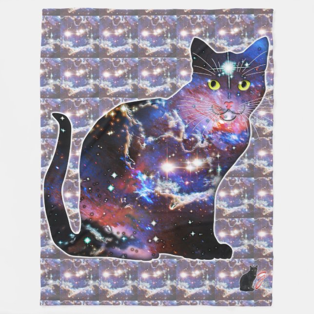 Zodiac Space in Cat Fleece Blanket (Vorderseite)