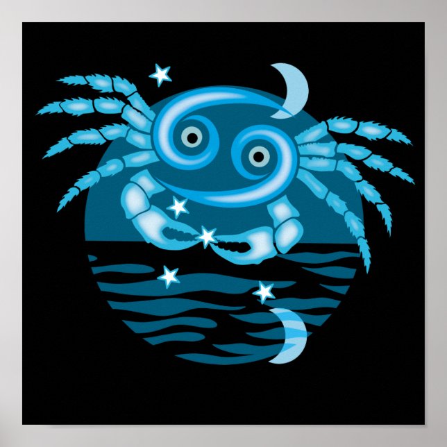 Zodiac Star Sign - Cancer Symbol Poster (Vorne)