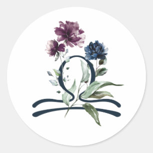 Zodiac Star Sign Libra Runder Aufkleber