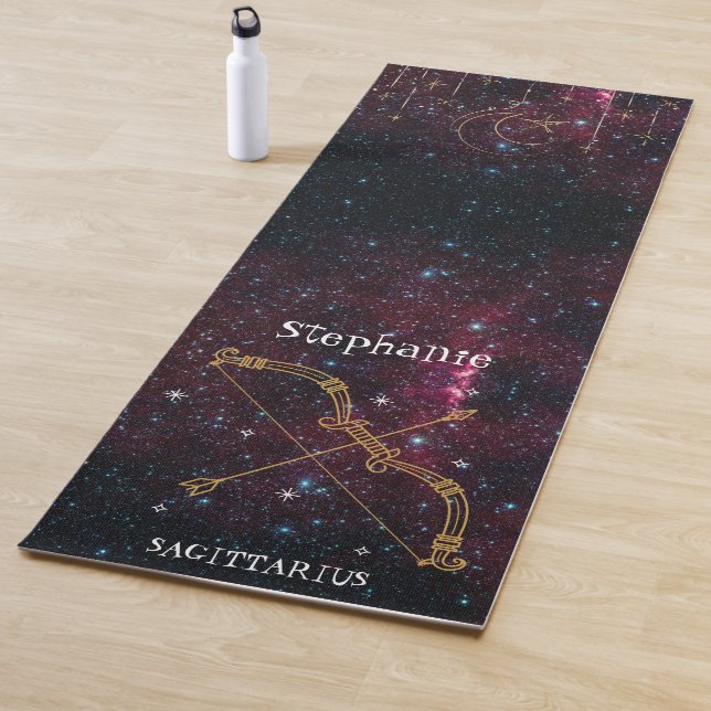 Zodiac Star Sign Sagittarier Monogram Glitzer Yogamatte (Beispiel)
