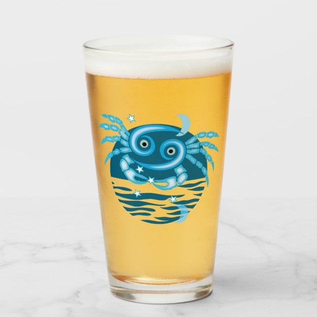Zodiac-Sternzeichen - Krebszeichen Glas (Vorne (Gefüllt))