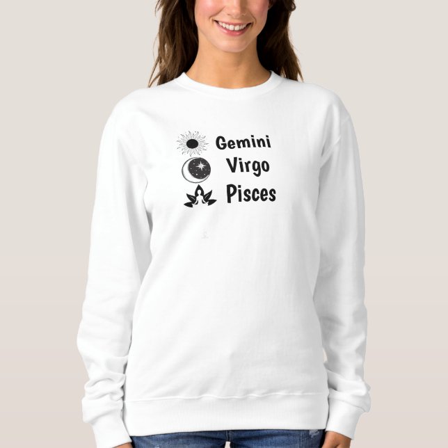Zodiac Sun Moon Steigende Schilderastrologie Celes Sweatshirt (Vorderseite)