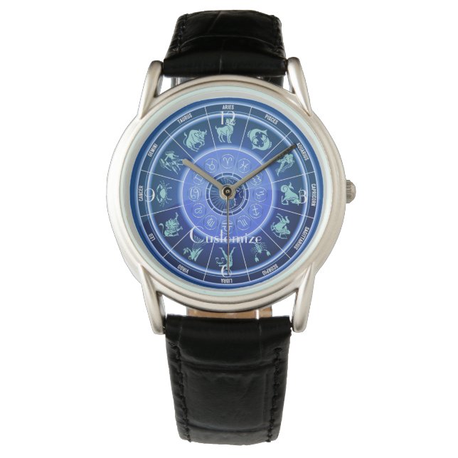 Zodiac Sun Sign Astrologie Kalender Thunder_Cove Armbanduhr (Vorderseite)