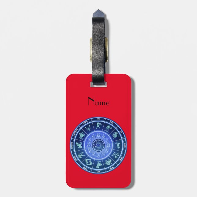 Zodiac Sun Sign Astrologie Kalender Thunder_Cove Gepäckanhänger (Rückseite vertikal)