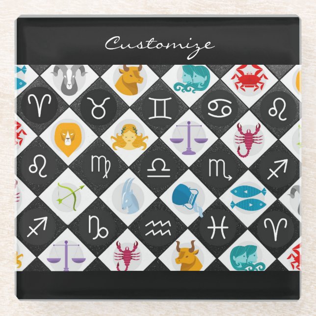 Zodiac Sun Sign Astrologie Kalender Thunder_Cove Glasuntersetzer (Vorderseite)