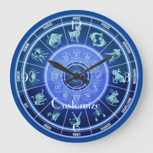 Zodiac Sun Sign Astrologie Kalender Thunder_Cove Große Wanduhr