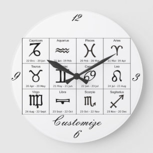 Zodiac Sun Sign Astrologie Kalender Thunder_Cove Große Wanduhr