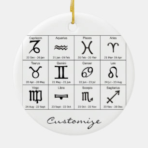 Zodiac Sun Sign Astrologie Kalender Thunder_Cove Keramik Ornament