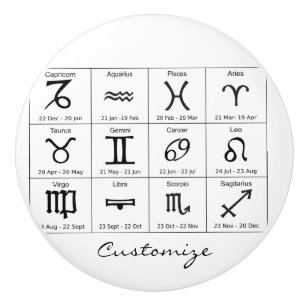 Zodiac Sun Sign Astrologie Kalender Thunder_Cove Keramikknauf