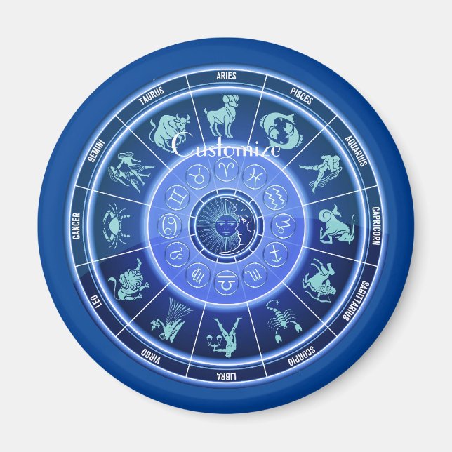 Zodiac Sun Sign Astrologie Kalender Thunder_Cove Magnet (Vorne)