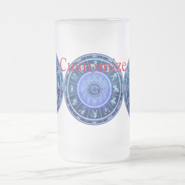 Zodiac Sun Sign Astrologie Kalender Thunder_Cove Mattglas Bierglas (Mittel)