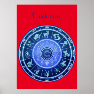 Zodiac Sun Sign Astrologie Kalender Thunder_Cove Poster