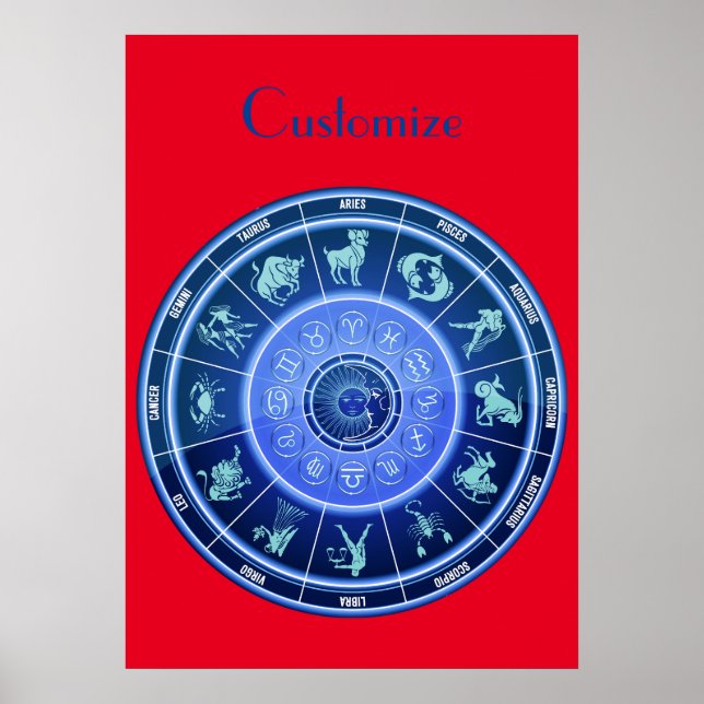 Zodiac Sun Sign Astrologie Kalender Thunder_Cove Poster (Vorne)