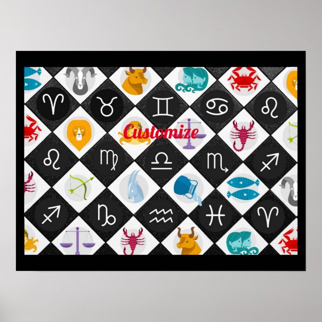 Zodiac Sun Sign Astrologie Kalender Thunder_Cove Poster (Vorne)