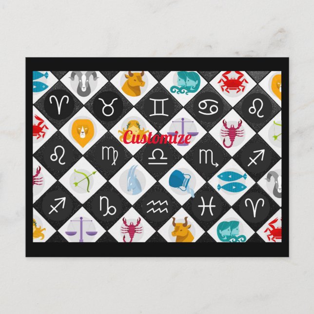 Zodiac Sun Sign Astrologie Kalender Thunder_Cove Postkarte (Vorderseite)