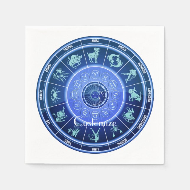 Zodiac Sun Sign Astrologie Kalender Thunder_Cove Serviette (Vorderseite)