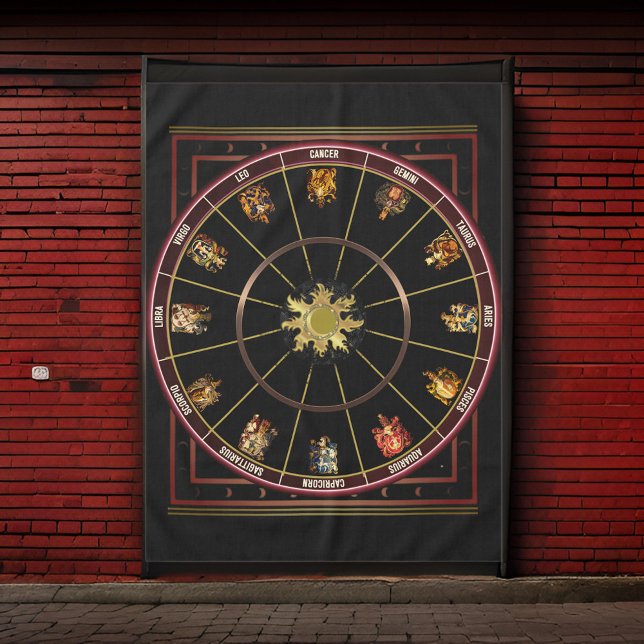 Zodiac Sun Vintag Wheel Tischdecke (Von Creator hochgeladen)