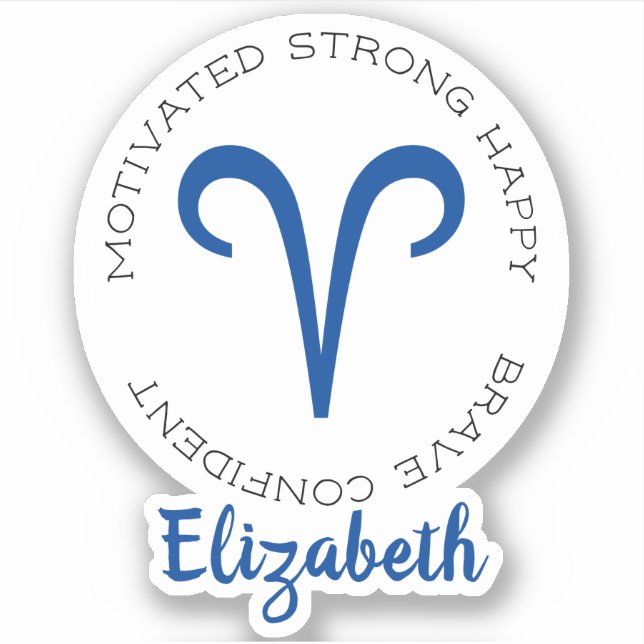 Zodiac Symbol Aries Aufkleber (Vorderseite)