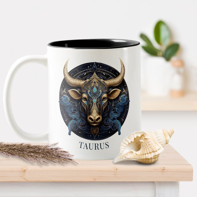 Zodiac Symbol Bull Celestial Fantasy Taurus Zweifarbige Tasse (Von Creator hochgeladen)