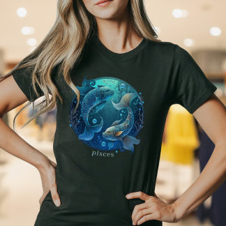Zodiac Symbol Celestis Fantasy Fisces Womens T-Shirt