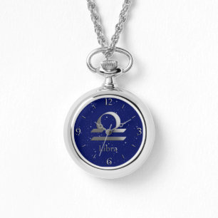Zodiac-Symbol für Libra auf Deep Midnight Blue Armbanduhr