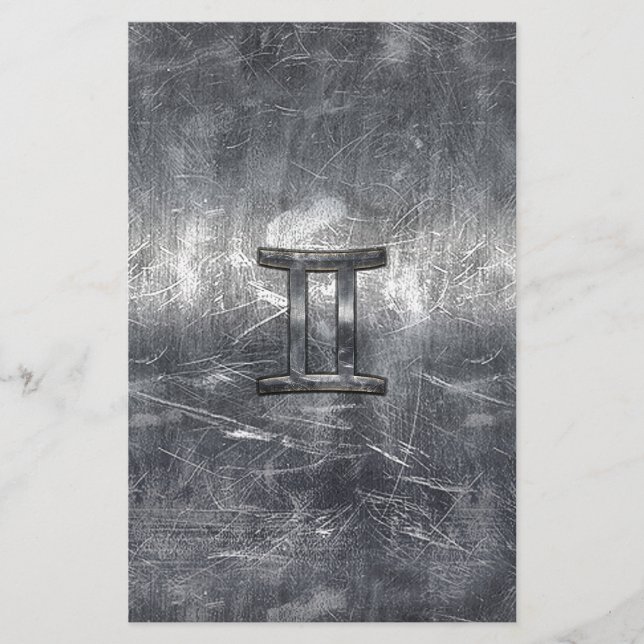 Zodiac-Symbol in Grunge Beändigter Stil Briefpapier (Vorderseite)