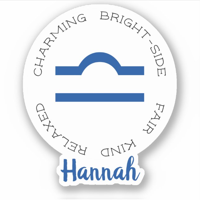 Zodiac Symbol Libra Aufkleber (Vorderseite)