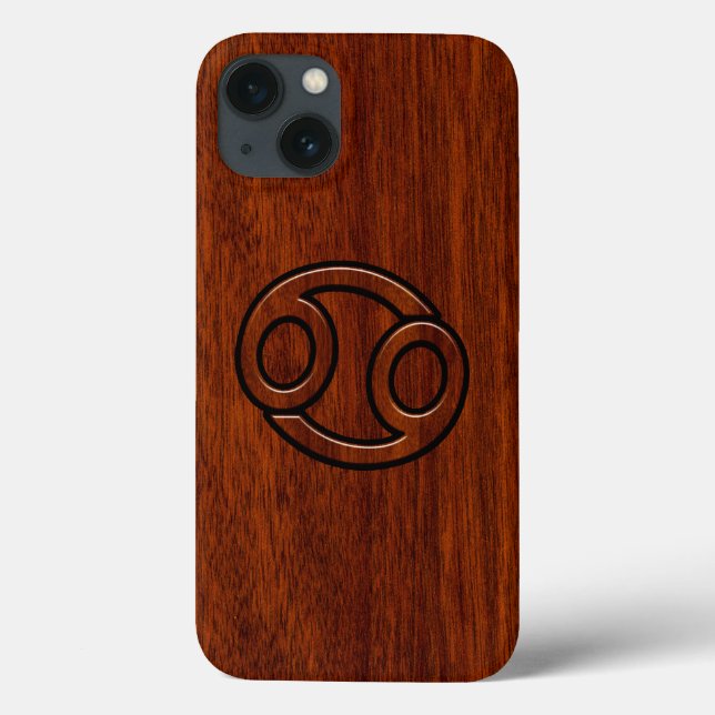 Zodiac Symbol on Mahogany Style Decor Case-Mate iPhone Hülle (Rückseite)