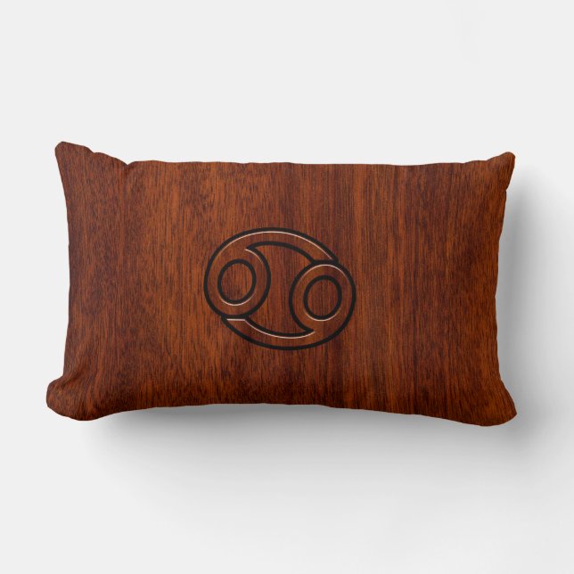 Zodiac Symbol on Mahogany Style Decor Lendenkissen (Vorderseite)