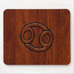 Zodiac Symbol on Mahogany Style Decor Mousepad