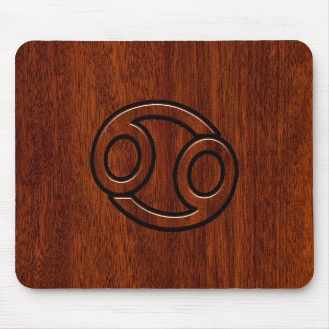Zodiac Symbol on Mahogany Style Decor Mousepad (Vorne)