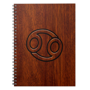 Zodiac Symbol on Mahogany Style Decor Notizblock