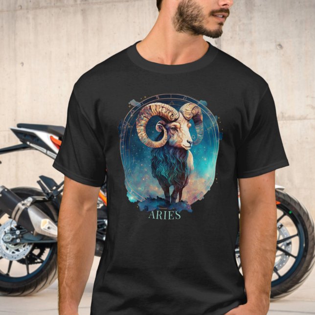 Zodiac Symbol Ram Celestis Fantasy Aries Mens T-Shirt (Von Creator hochgeladen)