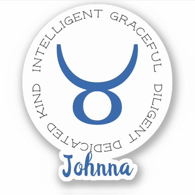 Zodiac Symbol Taurus Aufkleber (Vorderseite)