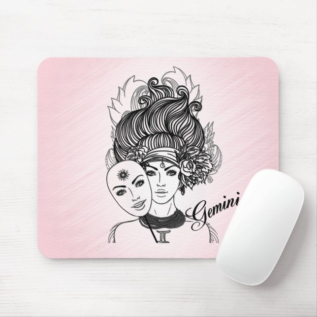 Zodiac-Symbol und Pink-Zeichen Mousepad (Mit Mouse)
