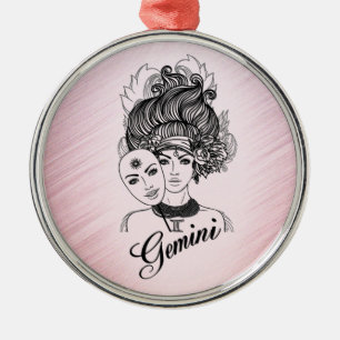Zodiac-Symbol und Pink-Zeichen Ornament Aus Metall