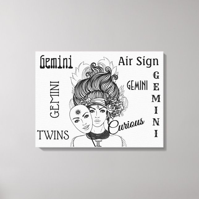Zodiac Symbol und Zeichen Leinwanddruck (Vorderseite)
